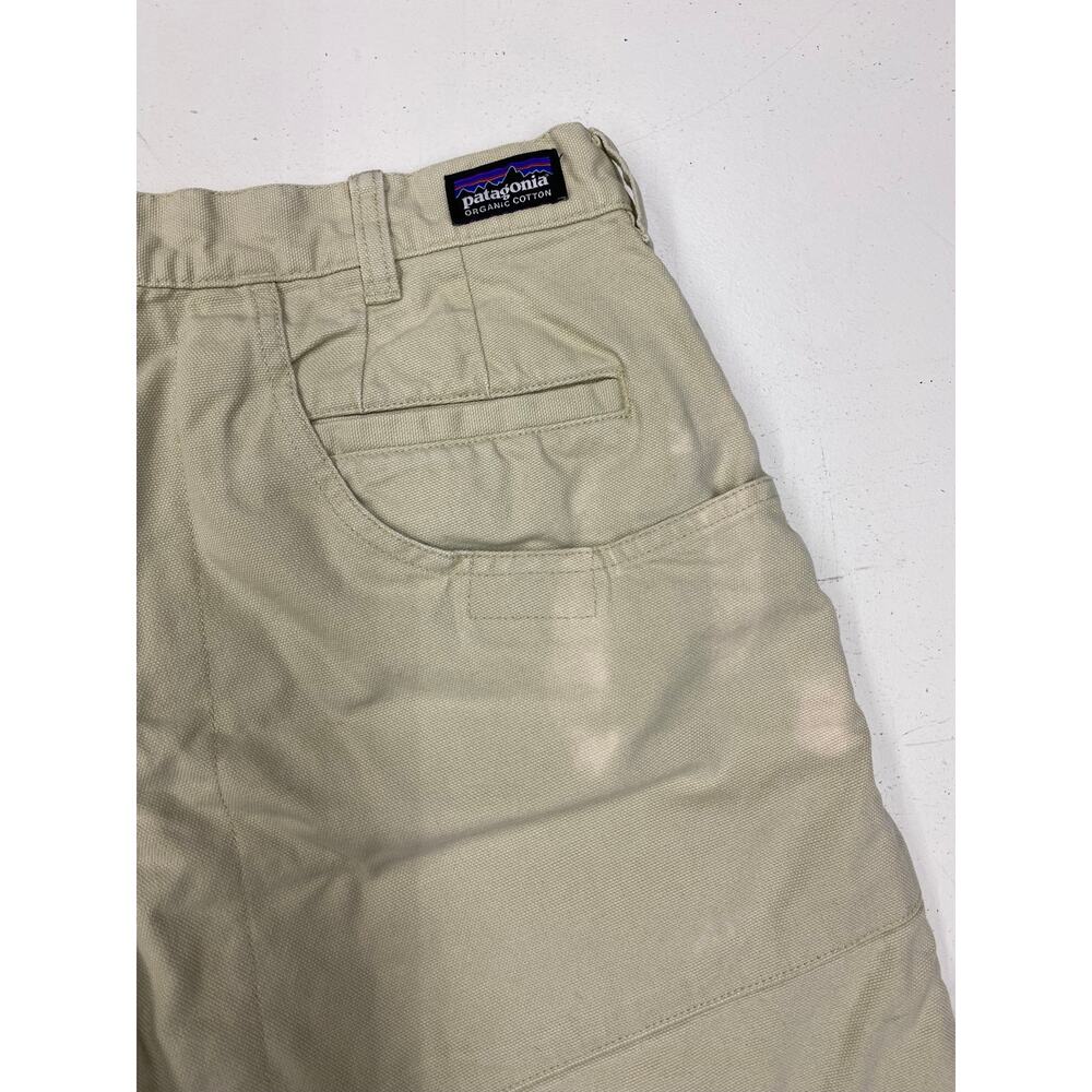 Men Patagonia Stand Up 7" khaki canvas cotton outdoor chino hiking shorts, 33 - Picture 5 of 6